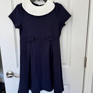 Girls Short Sleeve Casual Vintage Peter Pan Collar Dress